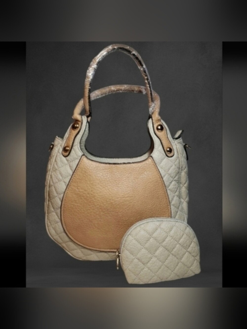 Structured  Hobo Shoulder Bag with Mini Pouch